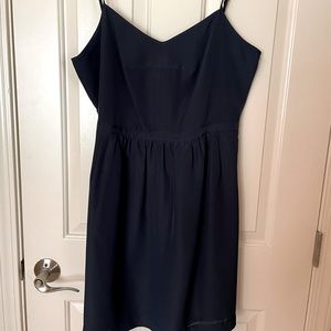 J Crew sun dress polyester size 14 EUC navy